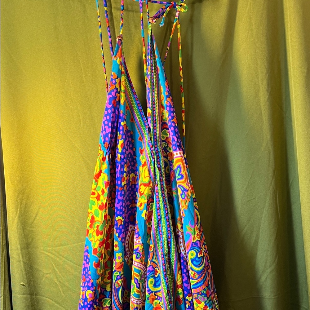 Colorful Print  Summer Strip  Maxi Dress